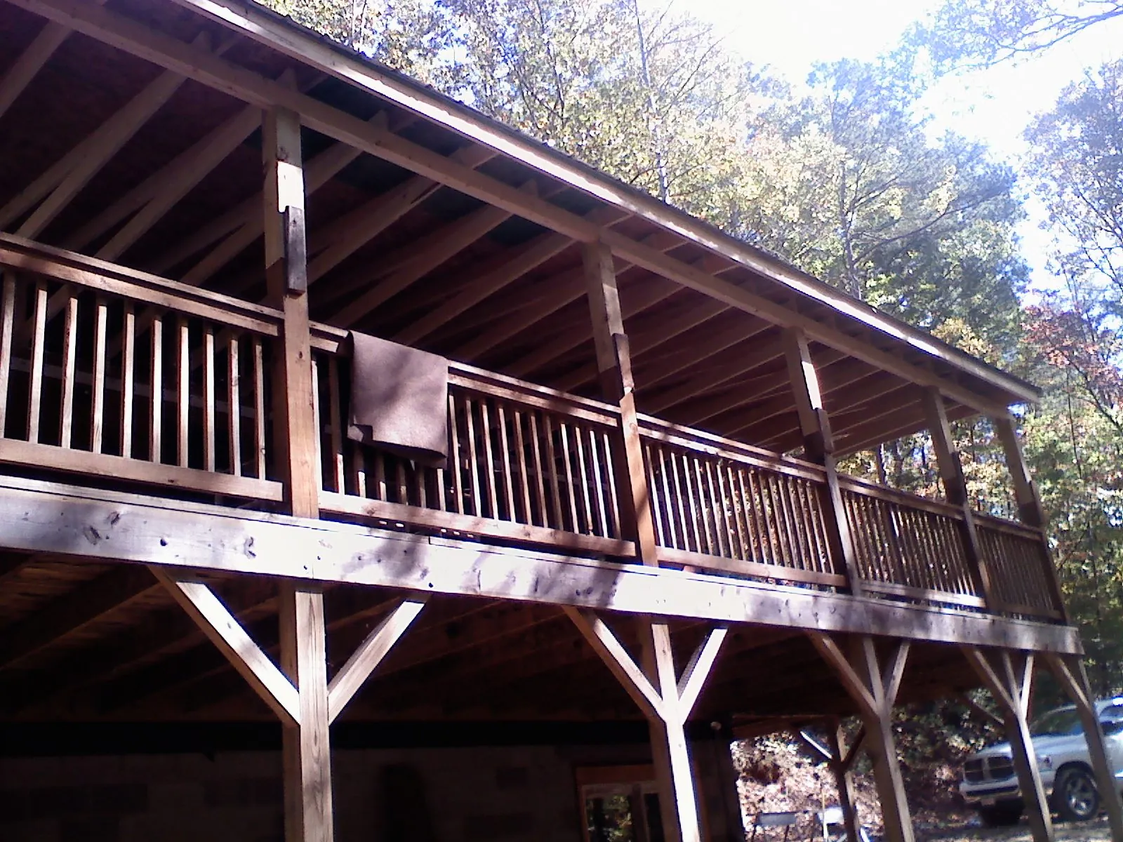 Timber framing under a new elevated porch and deck — Roof Leak Repair in Falkville by Roofing Brothers
